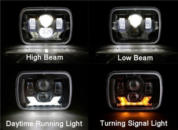 Cherokee XJ uchun Jeep YJ 5x7 dyuymli faralar uchun 2021 Led Truck Far