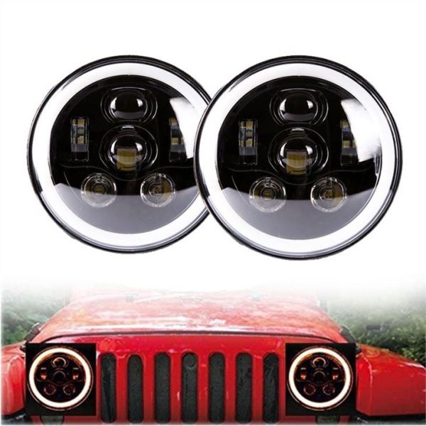 07-17 Jeep Wrangler Cheksiz JK 4 eshigi uchun Morsun qora xrom 58w dumaloq LED chiroq