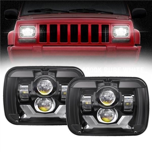 Rectangula 5x7 Led faralari Jeep Cherokee XJ Jeep Wrangler YJ Truck GMC faralari